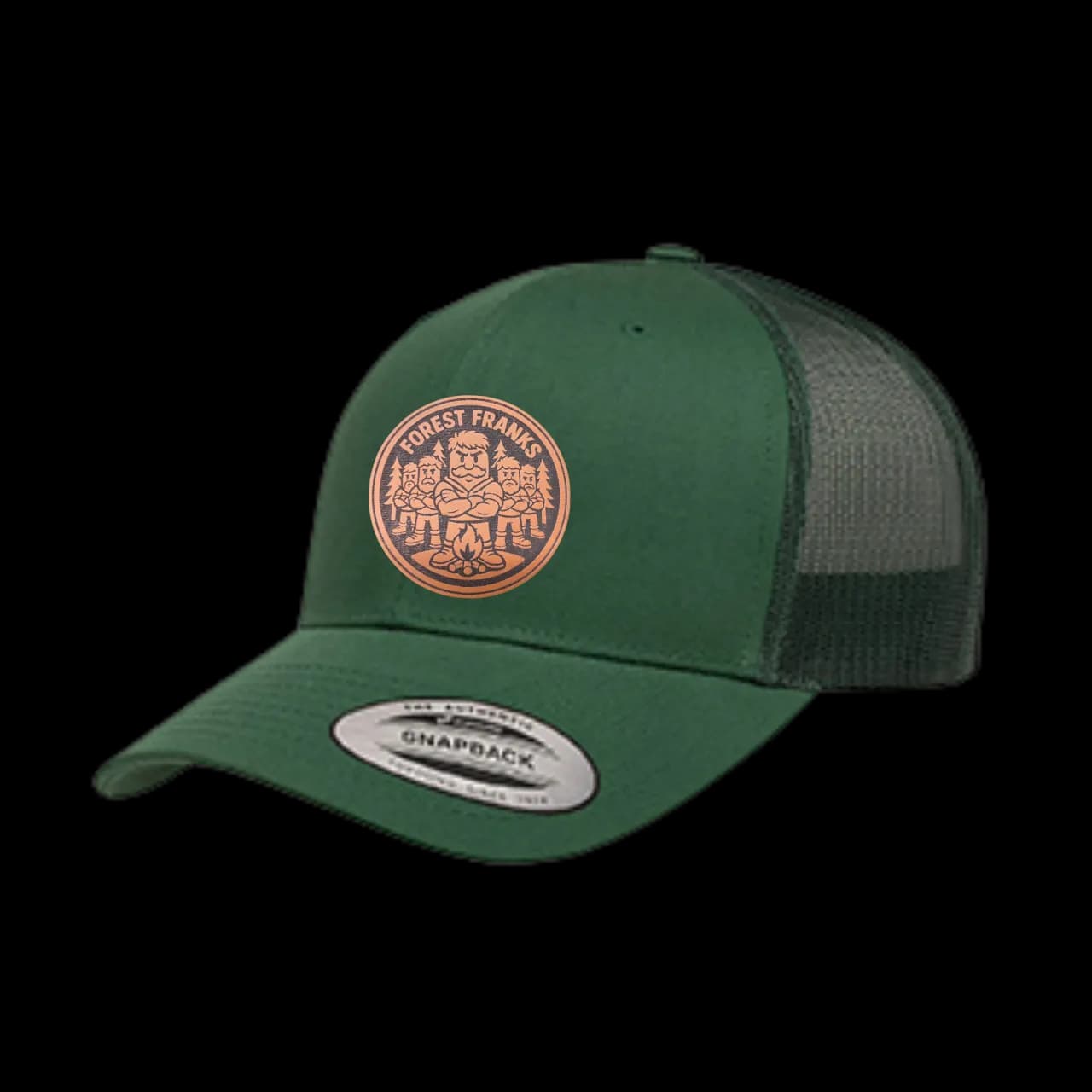 Forest Franks Curved Leather Patch Trucker Hat