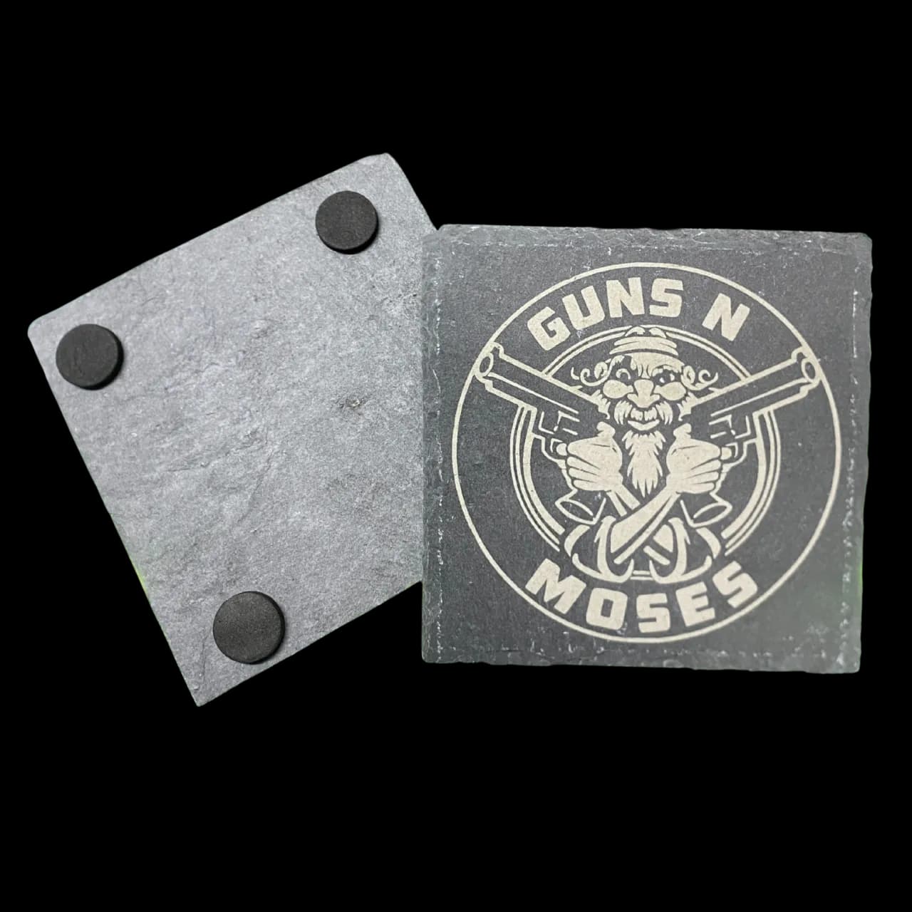 SPEND OVER $100 (on apparel/tumbler), Guns N Moses Stone Coaster Set FREE