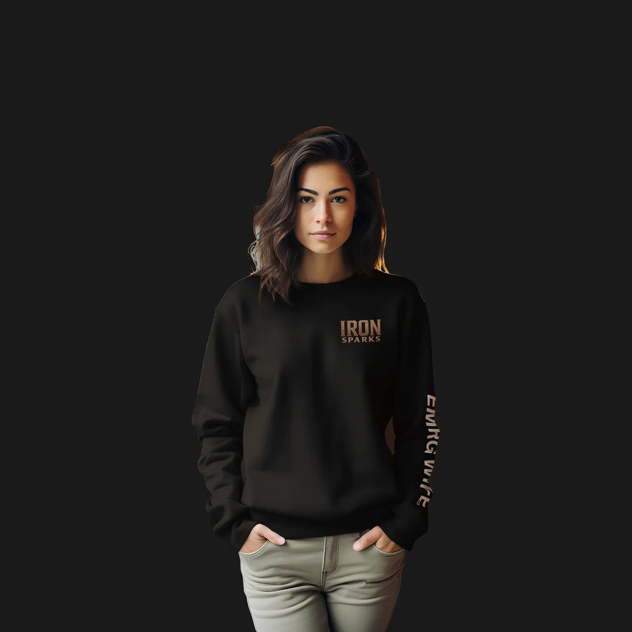 Iron Sparks WIFE Black Crewneck