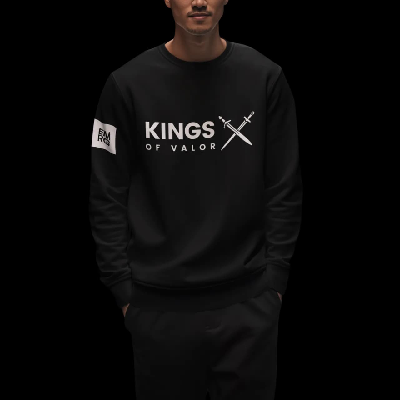 Kings Of Valor Front Graphic Crewneck Sweater