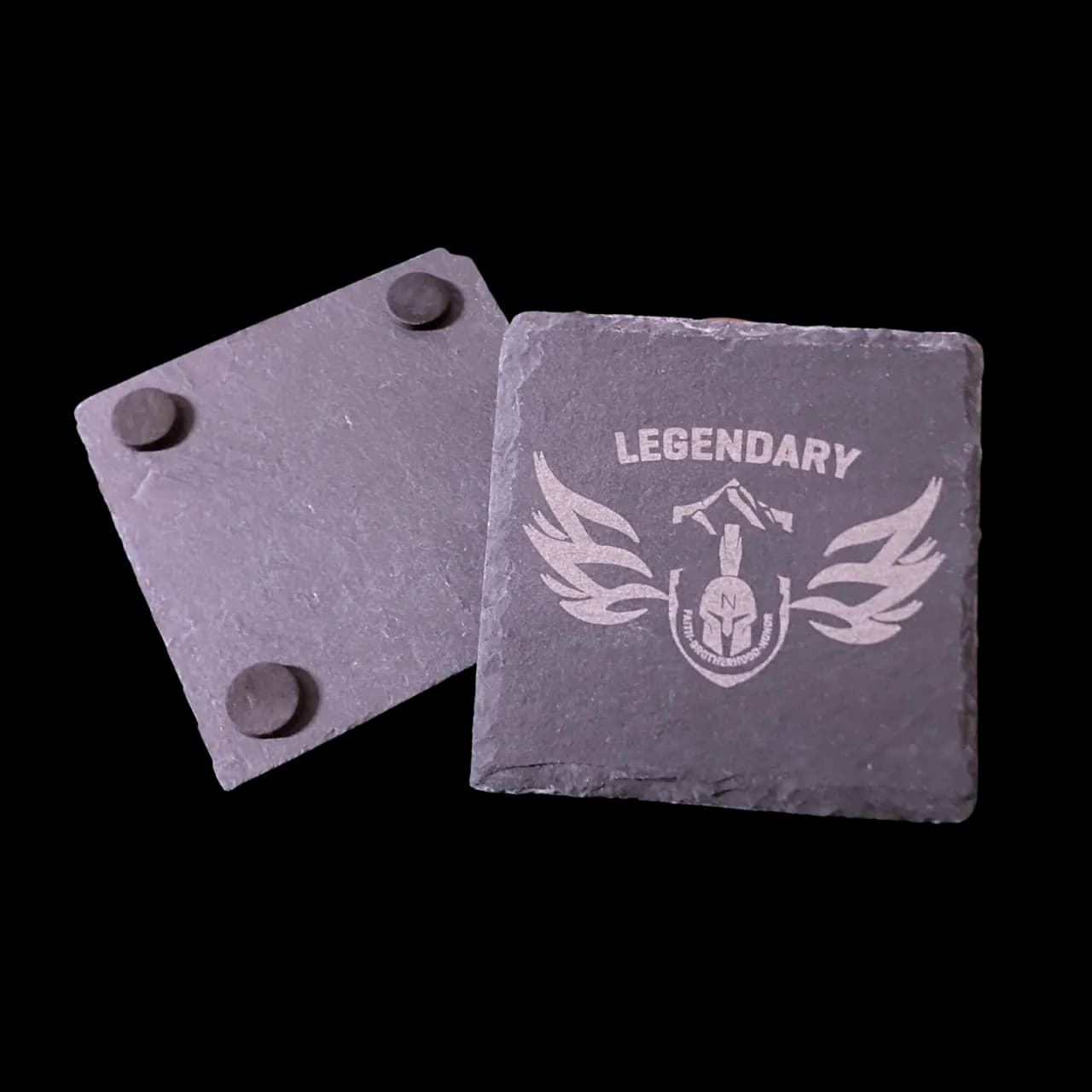 SPEND OVER $100 (on apparel/tumblers), Legendary Stone Coaster Set FREE