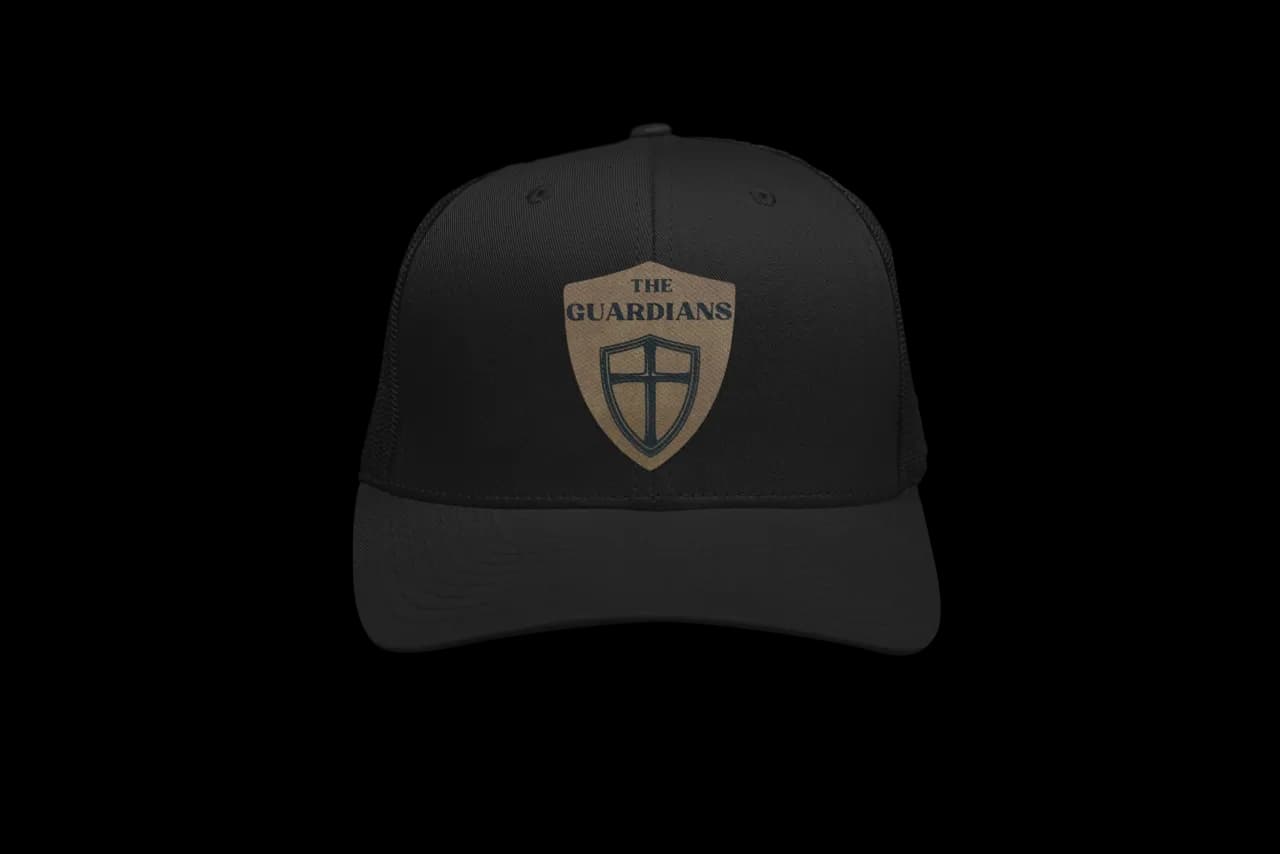 The Guardians Raw Hide Dark Leather Patch Hat